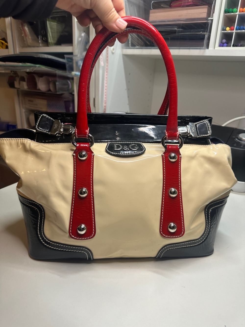 Dolce And Gabbana Multicolor Patent Satchel
